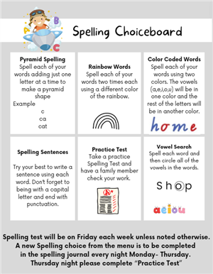 Speller's Choice Menu